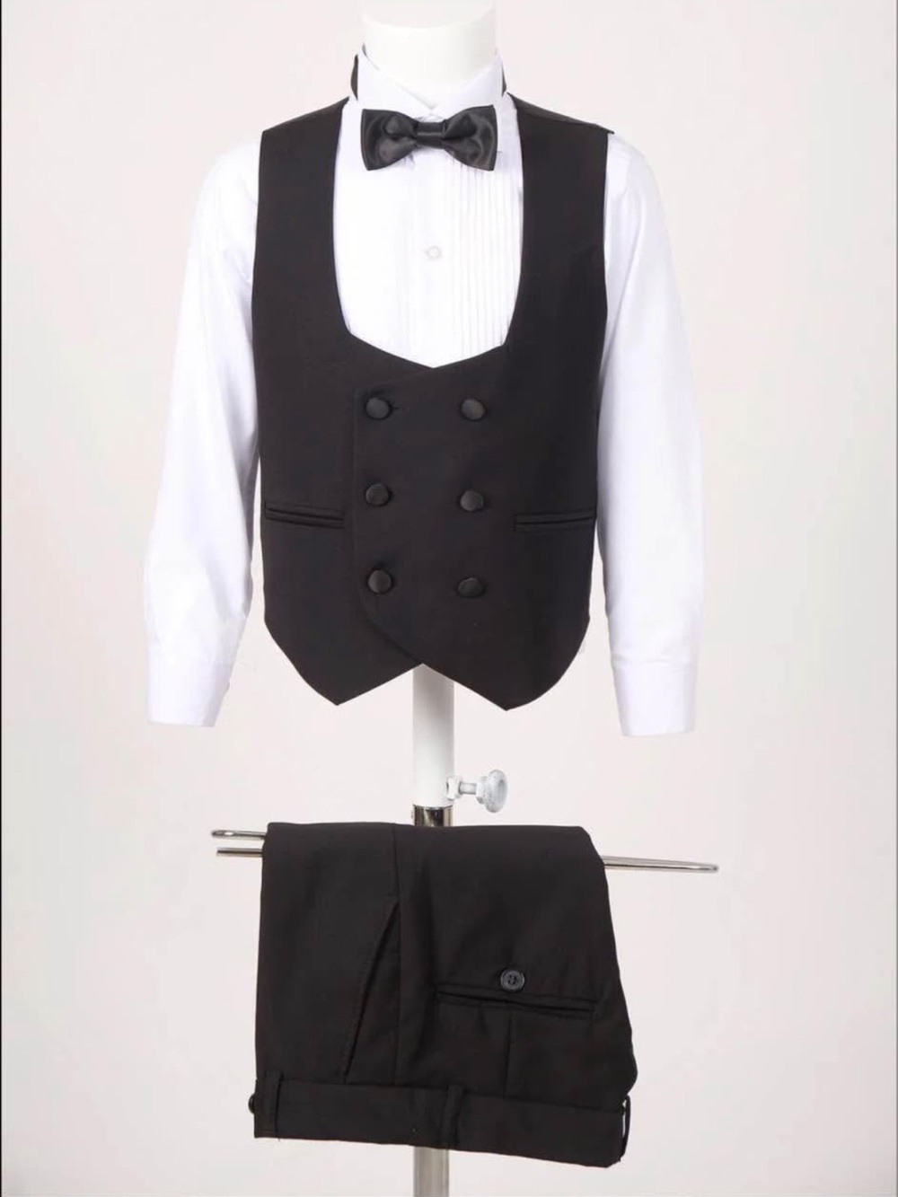 Vince Camuto Black Double-Breasted Vest with Matching Trousers